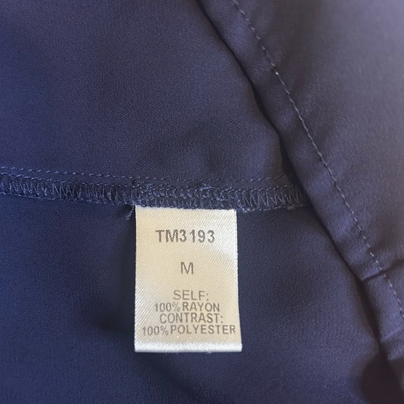 THML Womens Navy bottom Orange Trim Navy print on White Dolman Boho Medi… - Picture 6 of 6